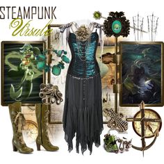 "Steampunk: Ursula" by ghsdrummajor on Polyvore Comic Con Outfits, Disney Dress Up, Nerd Fashion