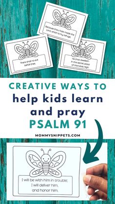 a hand holding a piece of paper with the words creative ways to help kids learn and pray