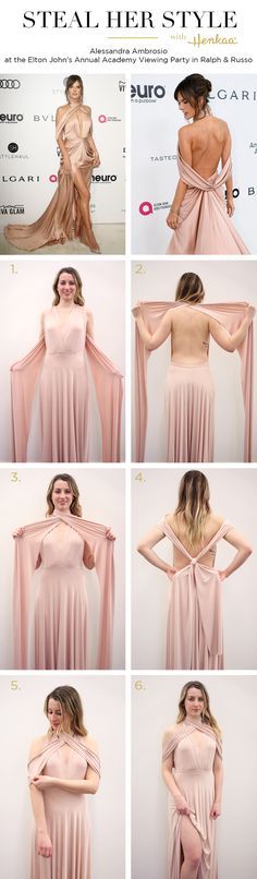 Check out how we recreated Alessandras look from the 2017 Oscar viewing party using convertible fashion! Style Infinity Dress, Oscar Awards, Oscar Viewing Party, Wrap Dress Bridesmaid