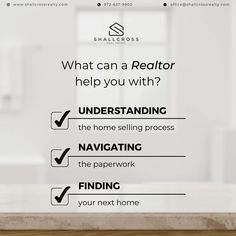 an advertisement for realtor showing the benefits of selling your home to someone in need