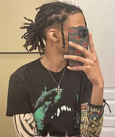 Dreadlocks Styles For Men: Try Out the Coolest & Hottest Looks Men Dread Ponytail Styles, Locs Men Aesthetic, How To Style Dreads For Men, Soft Locs Men, Full Head Of Locs Men, Masc Loc Hairstyles, Drop Fade Locs, Dreads Ponytail Men, Dread Hairstyles For Prom