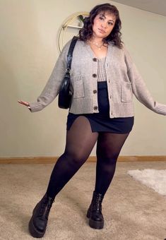 Black Skirt Outfits, Plus Size Fall Fashion, Easy Trendy Outfits, Cardigan Outfits, Curvy Outfits