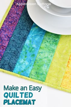 an easy quilted placemat with the words make an easy quilted placemat