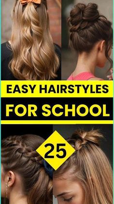 Hair Styles With Braids Easy, High School Picture Day Hairstyles, School Picture Hair Ideas, School Photo Hairstyles Hair Up, Easy Hairstyles For Girls With Long Hair, Easy School Picture Hairstyles, Picture Day Hairstyles For Teenagers, Neat Hairstyles For Long Hair, Easy Middle School Hairstyles