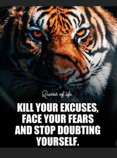 a tiger with the quote every next level of your life will demand a different version of you