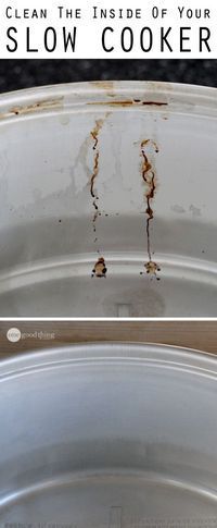 before and after pictures of the inside of your slow cooker showing rust on the rim