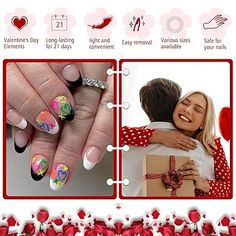 Romantic Design for Valentine's Day -- Valentine's Day heart-shaped fake nails feature a romantic and sweet feeling. The heart-shaped design can come in different colors and patterns, such as red, pink, or studded with diamonds, to attract attention and highlight the theme of Valentine's Day.💕💅
#fall #nails #autumn #nailart #nature #nailsofinstagram #beauty  #ValentinesNails #ValentinesDayNails #NailInspiration #NailGoals #LoveInTheDetails