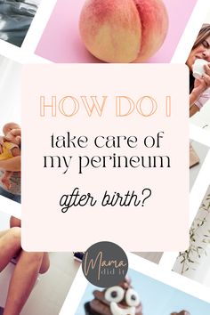 the words how do i like care of my premium after birth? are overlaid with images of peaches