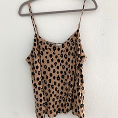 Never Worn And Super Cute Silky Camisole From Target! Silky Camisole, A New Day, New Day, Black And Brown, Leopard Print, Target, Super Cute, Womens Tops, Tank Tops