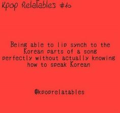 a red background with the words kpop releases 4 being able to tip sync to the korean parts of a song perfectly without actually showing how to speak korean