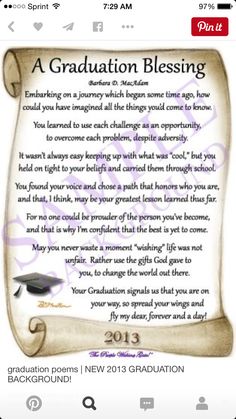 a graduation blessing card with an image of a graduate's cap