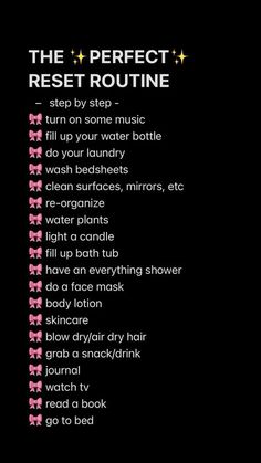 Sunday Reset Before School, Cute Skincare Routine, The Perfect Skincare Routine, Sunday Routine Aesthetic, Perfect Bath Routine, Selfcare Day Routine, Bath Care Routine, Aesthetic Routine List, Sunday Reset List