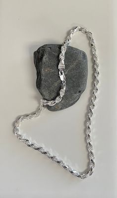 Imported from Italy and .925 Sterling Silver our 1.5 mm Diamond-cut Rope chain looks great on its own or with your favorite pendant. Your choice of length and width for a unisex look Secure lobster claw clasp Solid sterling silver makes this classic design a great investment piece Style # SC176, SC177, SC180, SC181, SC182 SC6365 White Gold Round Rope Chain Necklace, White Gold Rope Chain Necklace, Silver Chain Link Necklace With Diamond Cut, Silver Diamond Cut Chain Link Jewelry, Silver Diamond-cut Chain Link Jewelry, Luxury Jewelry With Rope Chain Link, Silver Link Jewelry With Diamond Cut, Luxury Rope Chain Link Jewelry, Rope Chain Link Jewelry For Gifts