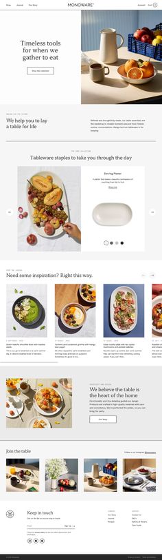 the website is designed to look like it has many different types of food on it