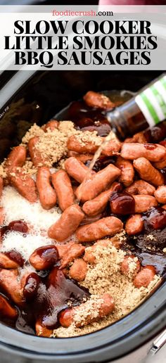 slow cooker little smokies and bbq sausages in the crock pot