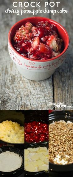 crock pot cherry pineapple dump cake recipe with step by step pictures and instructions