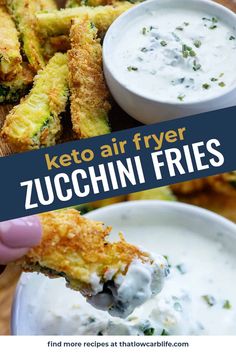 keto air fryer zucchini fries with ranch dip