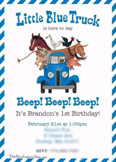 a little blue truck birthday party with farm animals