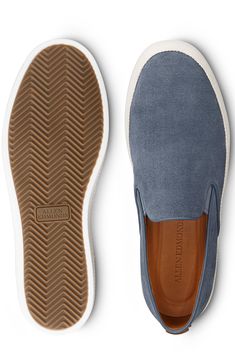 A supple sueded finish and herringbone-trimmed midsole bring off-duty style to a slip-on sneaker designed for all-day comfort and great durability. FlyForm removable insole provides support and shock absorption Durable rubber cupsole Textile and leather upper/leather lining/rubber sole Imported Holden Beach, Allen Edmonds, Sneaker Men, Designer Sneakers, Off Duty, Herringbone, Nordstrom Rack, Slip On Sneaker, Rubber Sole