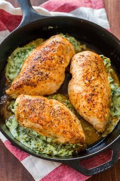 Cheesy Spinach Stuffed Chicken Breasts