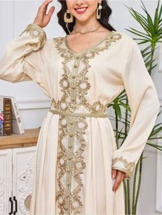 Women Elegant Dresses, Stylish Arabic Muslim Embroidered Abaya Dress Embroidered Abaya, Abaya Dress, Elegant Dresses, Dresser, Dresses, Quick Saves