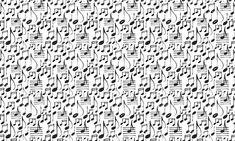 black and white music notes on a white background