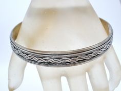 Vintage Fine Jewellery - This is a round sterling silver bangle bracelet with a braided design. It is hallmarked 925, weighs 24.5 grams, .38" wide, very well made. Silver Bangle Bracelet, Vintage Fine Jewelry, Sterling Silver Bangle Bracelets, Sterling Silver Bangle, Silver Bangle Bracelets, Sterling Silver Bangles, Silver Bangle, Fine Jewellery, Silver Bangles