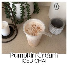 pumpkin cream iced chai in a plastic cup