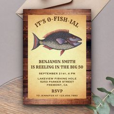 this is an image of a birthday party card for someones fish - jal