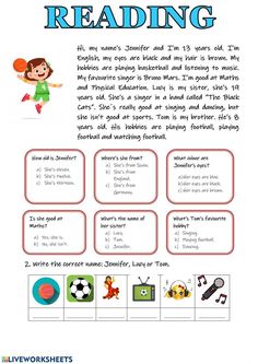 reading worksheet with pictures and words to help students learn how to read the text