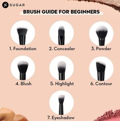 Makeup Brush Guide, Makeup Routine Guide, Makeup Brush Uses, Membentuk Alis, Brush Guide, Alat Makeup, Makeup Brushes Guide, Learn Makeup