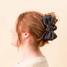 A new way to bow: our Satin Bow Claw Clip. This clip is a stylish and dramatic hair accessory designed to turn heads. Crafted for strength and style, it securely holds all hair types, allowing you to create stunning updos effortlessly. The lightweight satin bow design adds elegance, while the clip holds your hair comfortably. Lightweight satin bow design secured on both sides of clip Dimensions: 6”L x 3”W x 2.5”H Bow Claw Clip, Dramatic Hair, French Girl Style, Hair Claw Clip, Bow Design, Satin Bow, Hair Claws & Clips, French Girl, Bow Hair Clips