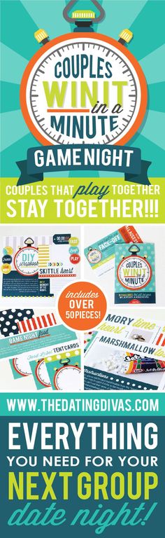 a poster with the words couples win game night