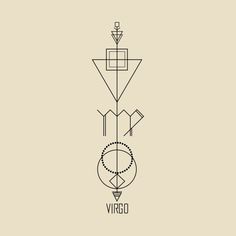 the virgo logo is shown in black and white on a beige background with an abstract design