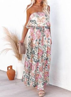 This Boho Strapless Summer Maxi Dress is perfect for effortless summer style. Made with a strapless design and lightweight fabric, it offers both comfort and fashion. Ideal for any outdoor occasion, this dress will keep you feeling cool and looking chic. Elevate your summer wardrobe with this must-have piece. Soft Material:The Strapless maxi dresses are made of High-Quality Material,lightweight,Comfy And Breathable, Which Keeps From Rubbing Your Skin. The Decent Thickness Bring You Cosy And Perf Summer Maxi Dress Floral, Winter Knit Hats, Strapless Maxi, Strapless Maxi Dress, Summer Maxi, Maxi Dress Green, Pink Maxi Dress, White Maxi Dresses, Summer Maxi Dress