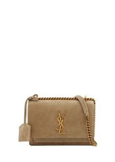 "Find SAINT LAURENT Sunset Small Ysl Crossbody Bag In Suede on Editorialist. Saint Laurent \"Sunset\" cross bodysun bag in suede and leather Features YSL logo lettering Sliding chain/suede shoulder strap can be doubled; removable tag Flap top with magnetic closure Exterior, one slip pocket under flap Divided interior Approx. 7.5\"H x 5.1\"W x 3.1\"D Professional cleaning recommended Made in Italy" Ysl Crossbody, Ysl Crossbody Bag, Ysl Logo, Professional Cleaning, Chain Shoulder Bag, Clothing Ideas, Magnetic Closure, Saint Laurent, Crossbody Bag