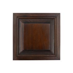 the square wooden frame is made from wood and has a dark brown stain on it