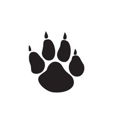 an animal's paw print on a white background