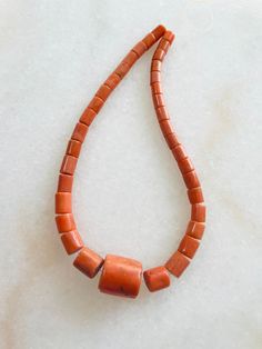 Coral necklace. Antique coral necklace. Coral Antiquo. Real genuine old coral necklace. Enjoy by real antique Mediterranean corals with us ! The necklace was created novadays with using tradition antique materials. If you want to have the really antique strand of corals in your collection - take the opportunity. Don*t hesitate to ask any question about our amazing necklace BEFORE YOUR PAYMENT, we would be glad to give you exhaustive information about it! 1 strand necklace, the total weight 38,81 Unique Orange Red Coral Necklace, Vintage Red Coral Necklace With Large Beads, Traditional Coral Single Strand Necklace, Artisan Hand-strung Red Coral Necklace, Vintage Red Coral Single Strand Beaded Necklace, Vintage Coral Beaded Necklace In Red Coral, Vintage Single Strand Red Coral Beaded Necklace, Vintage Coral Beaded Necklaces In Red Coral, Vintage Single Strand Red Coral Beaded Necklaces