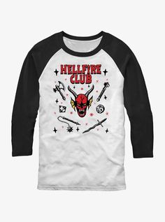 Black And White Stranger Things, Hot Topic Stranger Things, Stranger Things Hellfire Club, The Hellfire Club, Stranger Things Hellfire, Deadpool Logo, Hellfire Club, Eddie Munson, Plus Size Fits