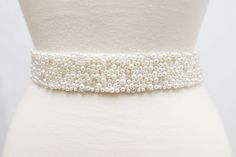 LISALI Skinny Wedding Dress Belt, Bridal Sash,  Crystal Luxury Bridal Belt,  Bridesmaid Belt, Wedding Belt Silver - This beautiful sash is made with pearl , very elegant.  - The rhinestone portion is about 1.6 inches wide, the length is variable.  - The  ribbon can be any color you would like 💗Finsh/Ribbon color - Satin / Oraganza ribbon  your color choice - 100" long ), made to tie a bow in the back  Sophisticated and elegant bridal belt. If you want to make the rhinestone part go around, plea Wedding Dress Accessories Belt, Pearl Wedding Dress Belt, Bridesmaid Belt, Pearl Belt, Pearl Wedding Dress, Sea Dress, Hat Bands, Pearl Clasp, Wedding Belt