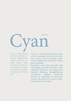 an image of the word cyan in blue on a white background with text below it