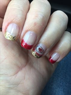 Gel French Tips, French Tip Gel Nails, Football Nails, Chunky Highlights