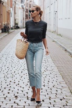 High Waist Outfit, Chique Outfit, Outfit Trends, Mode Inspo, Mode Inspiration, Simple Outfits, Casual Outfit, Street Fashion, Look Fashion