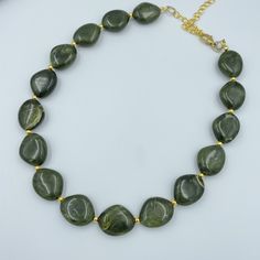 "This beautiful Olive Green Layered Necklace is completely handmade with high quality. It can be worn with everything and everywhere, at a holiday party or after work with friends! This is a handcrafted necklace, uniquely designed with attention to every detail. - Necklace length is 17\" long plus additional 4 inch extender chain for length adjustment. Matching earrings are available. Select from the option drop-down menu \"necklace + earrings\" to get the earrings with the necklace.  Made of ol Olive Necklace, Olive Jewelry, Autumn Necklace, Green Beaded Necklace, Christmas Necklace, Necklace Green, Handcrafted Necklace, Halloween Jewelry, Chunky Necklace