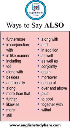 two ways to say also in english with pictures on the top and below it