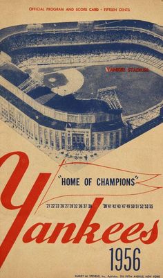 an old advertisement for yankee's baseball stadium