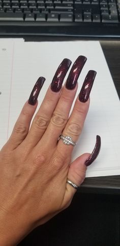 Angela Smyth, Long Red Nails, Nails Top, Nails Only, Long Red, Pretty Acrylic Nails, Perfect Nails, Red Nails, Long Nails