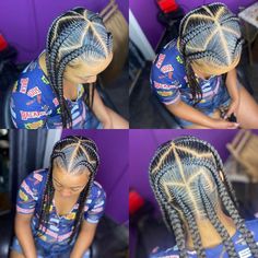 Cornrow Parting, Popsmoke Braids, Purple Braiding Hair, Red Braiding Hair, Cornrows Styles, Kids Braids, Toddler Hairstyles, Colored Braids