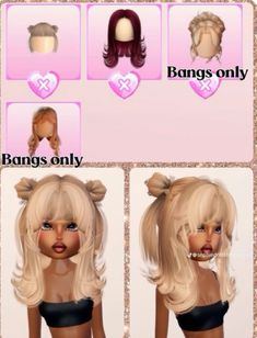 the hair styles are shown in three different ways